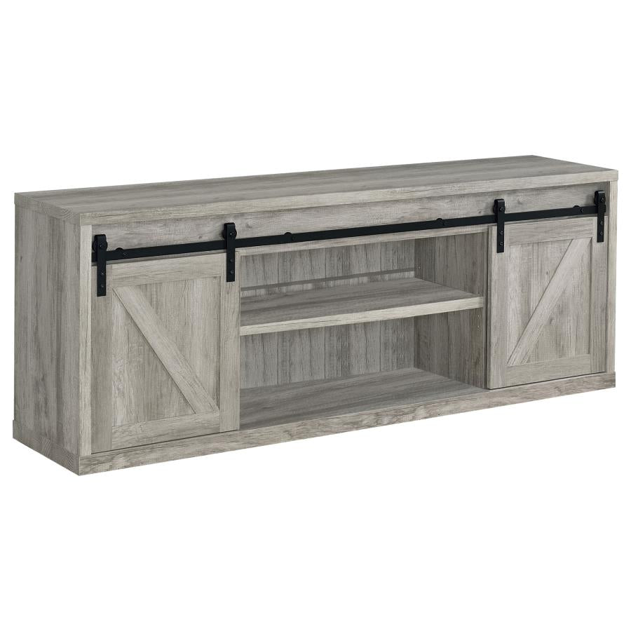 Brockton 2-door Engineered Wood 71-inch TV Stand Grey Driftwood-zoom-1