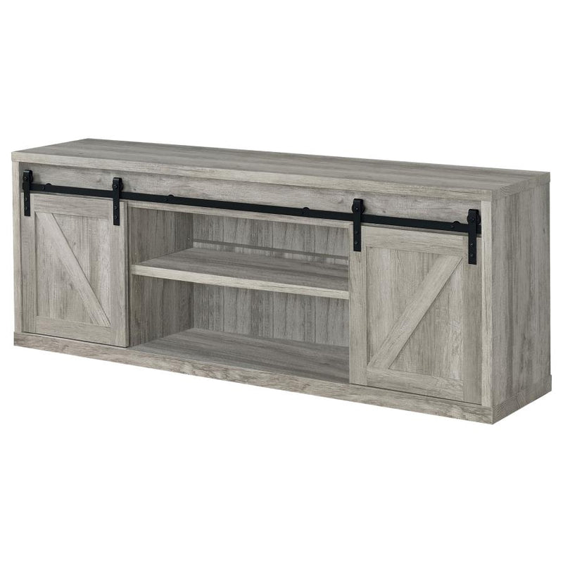 Brockton 2-door Engineered Wood 71-inch TV Stand Grey Driftwood-zoom-