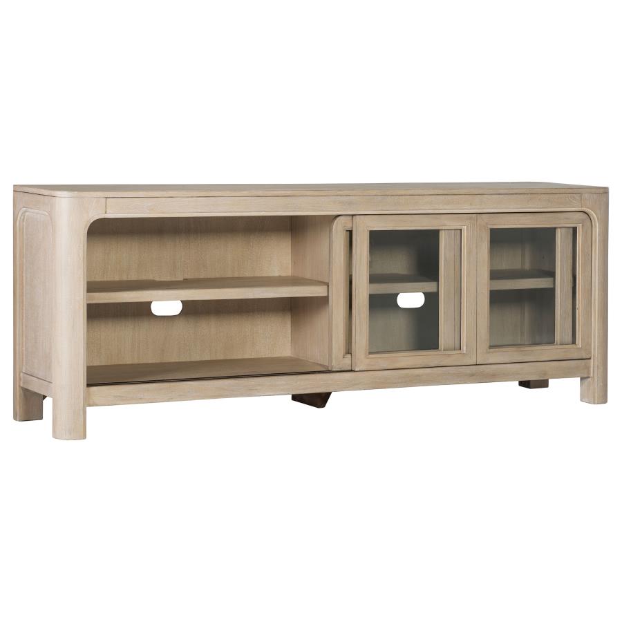 Solano 71-inch 2-door TV Stand Media Console Weathered Mango-zoom-4