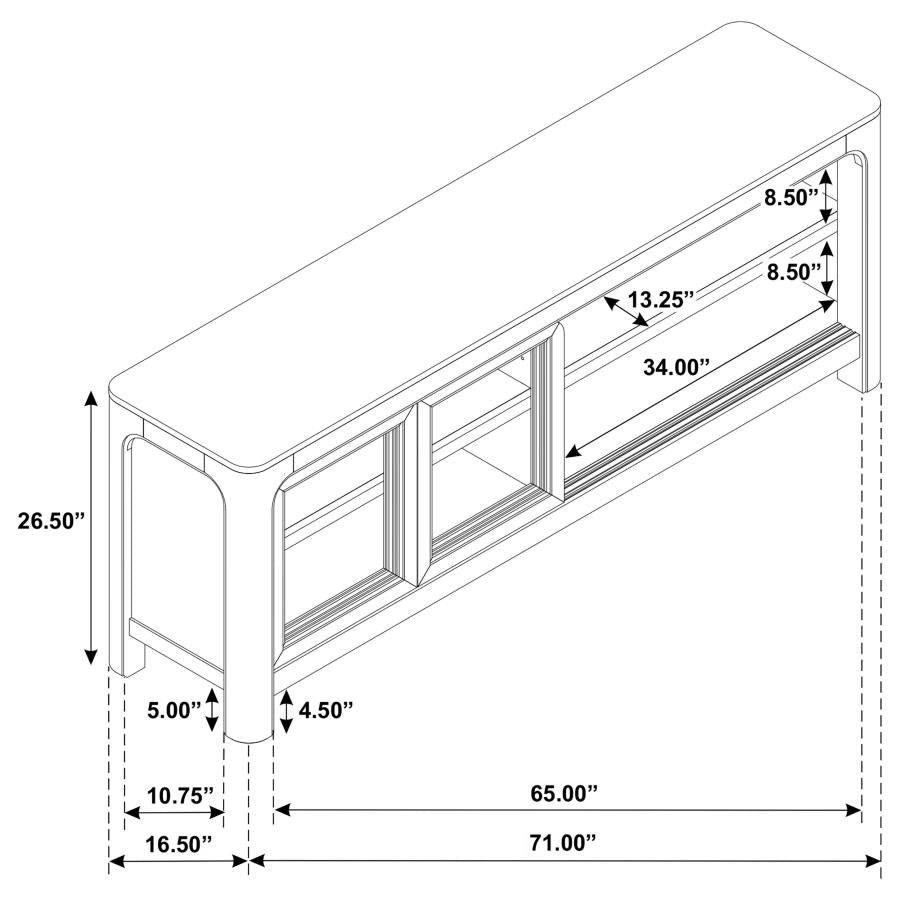Solano 71-inch 2-door TV Stand Media Console Weathered Mango-zoom-13