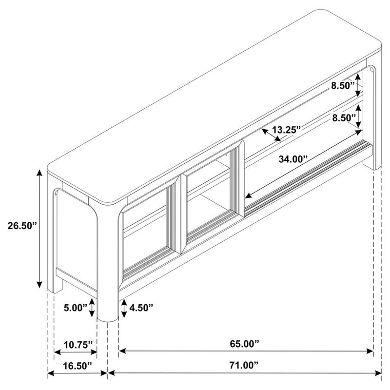 Solano 71-inch 2-door TV Stand Media Console Weathered Mango-zoom-