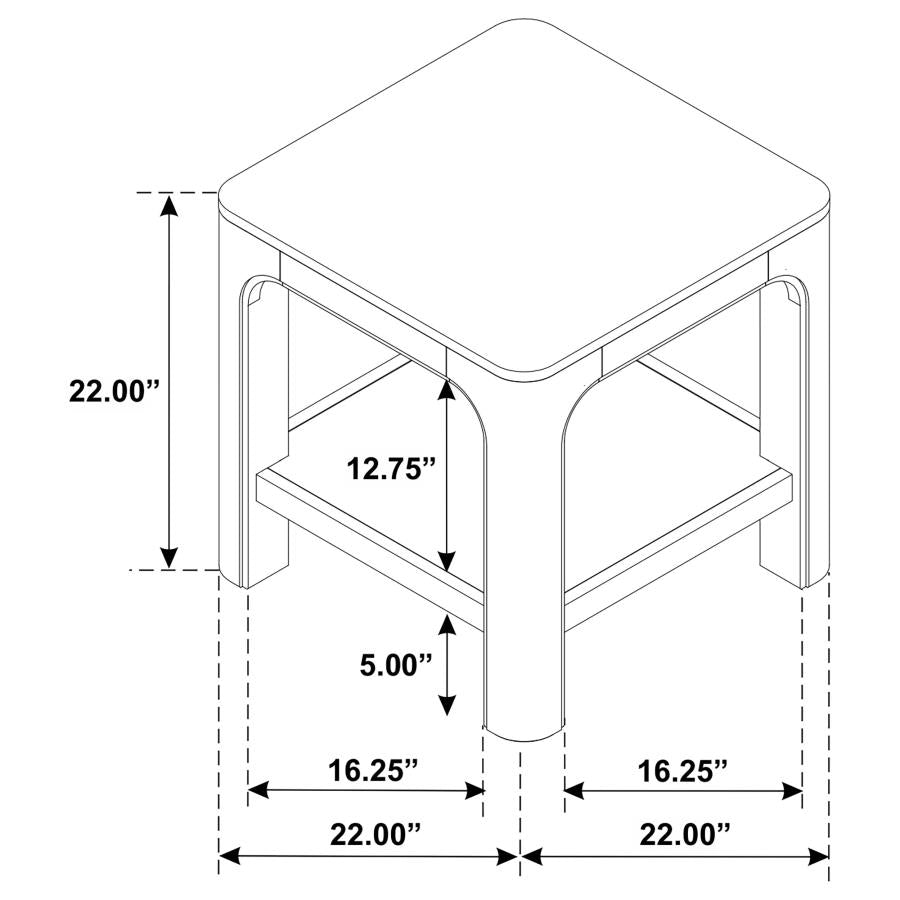 Solano Square Wood Side End Table with Shelf Weathered Mango-zoom-7