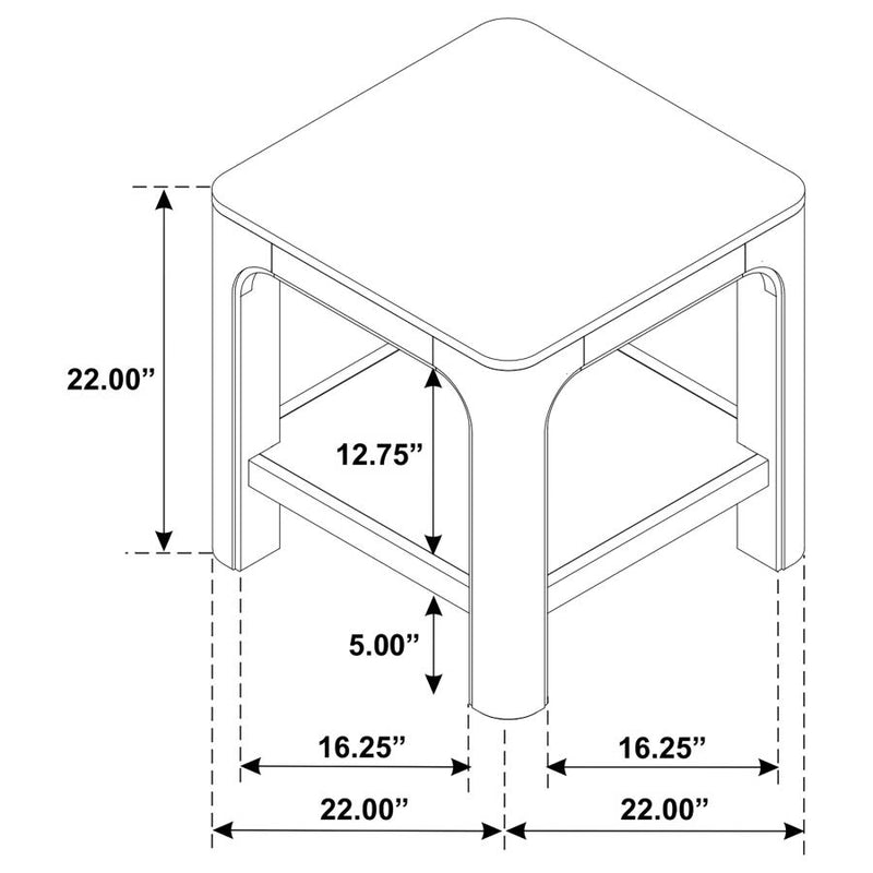 Solano Square Wood Side End Table with Shelf Weathered Mango-zoom-