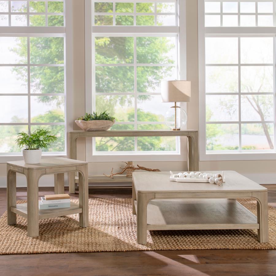 Solano Square Wood Side End Table with Shelf Weathered Mango-zoom-8