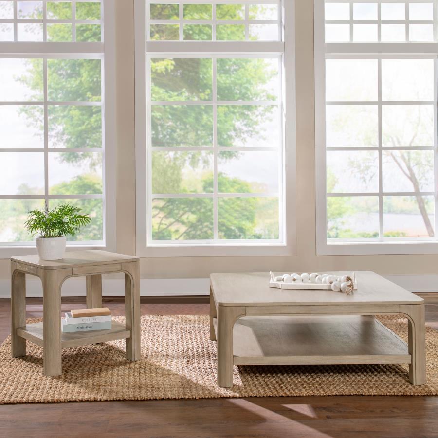Solano 2-piece Square Coffee Table Set Weathered Mango-zoom-1