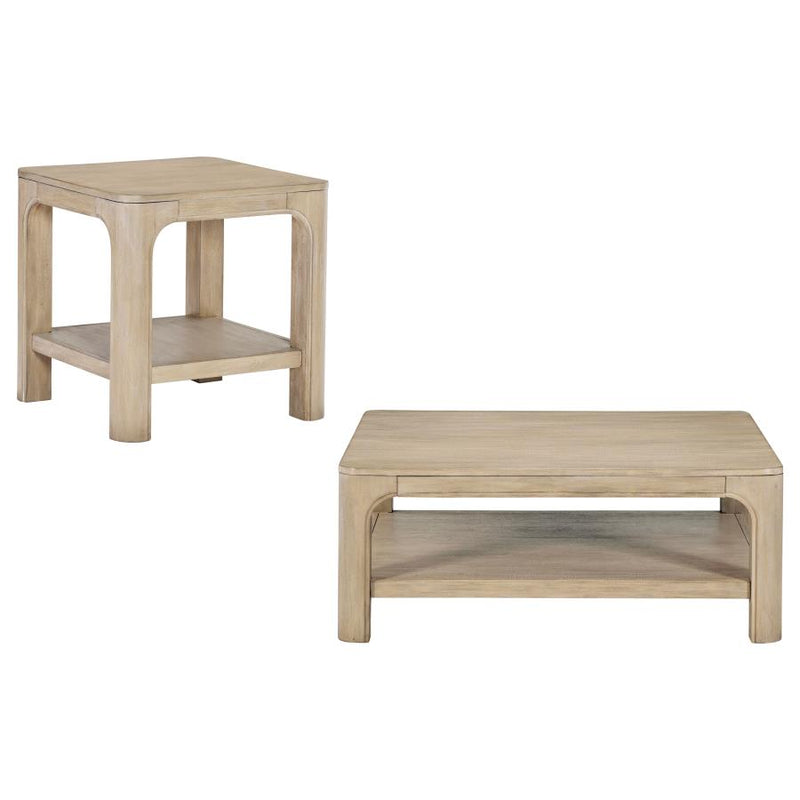 Solano 2-piece Square Coffee Table Set Weathered Mango-zoom-