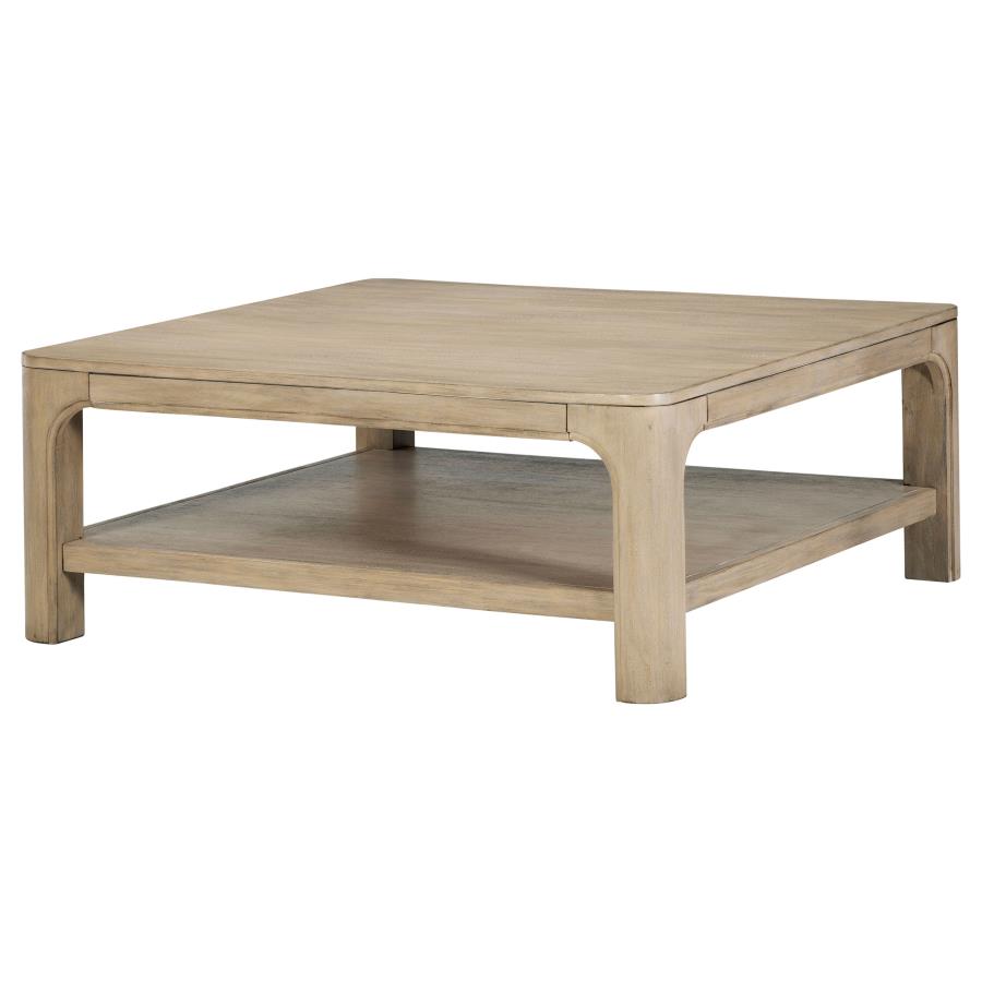 Solano Square Wood Cocktail Coffee Table Weathered Mango-4
