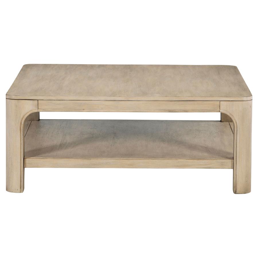 Solano Square Wood Cocktail Coffee Table Weathered Mango-5