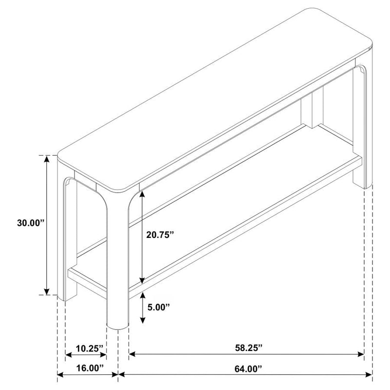 Solano 64-inch Entryway Console Sofa Table Weathered Mango-zoom-