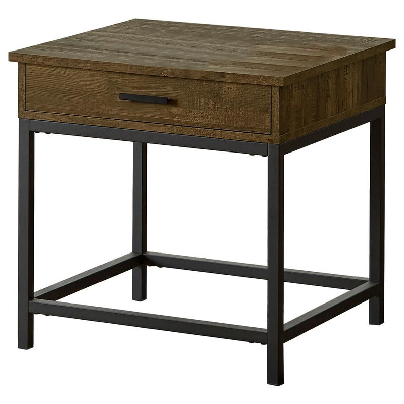 Byers 1-drawer Square Engineered Wood End Table Brown Oak-zoom-