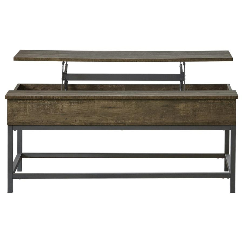 Byers 3-piece Lift Top Coffee and End Table Set Brown Oak-zoom-