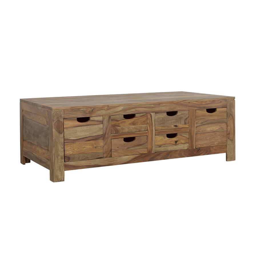 Esther 6-drawer Solid Wood Coffee Table Natural Sheesham-1