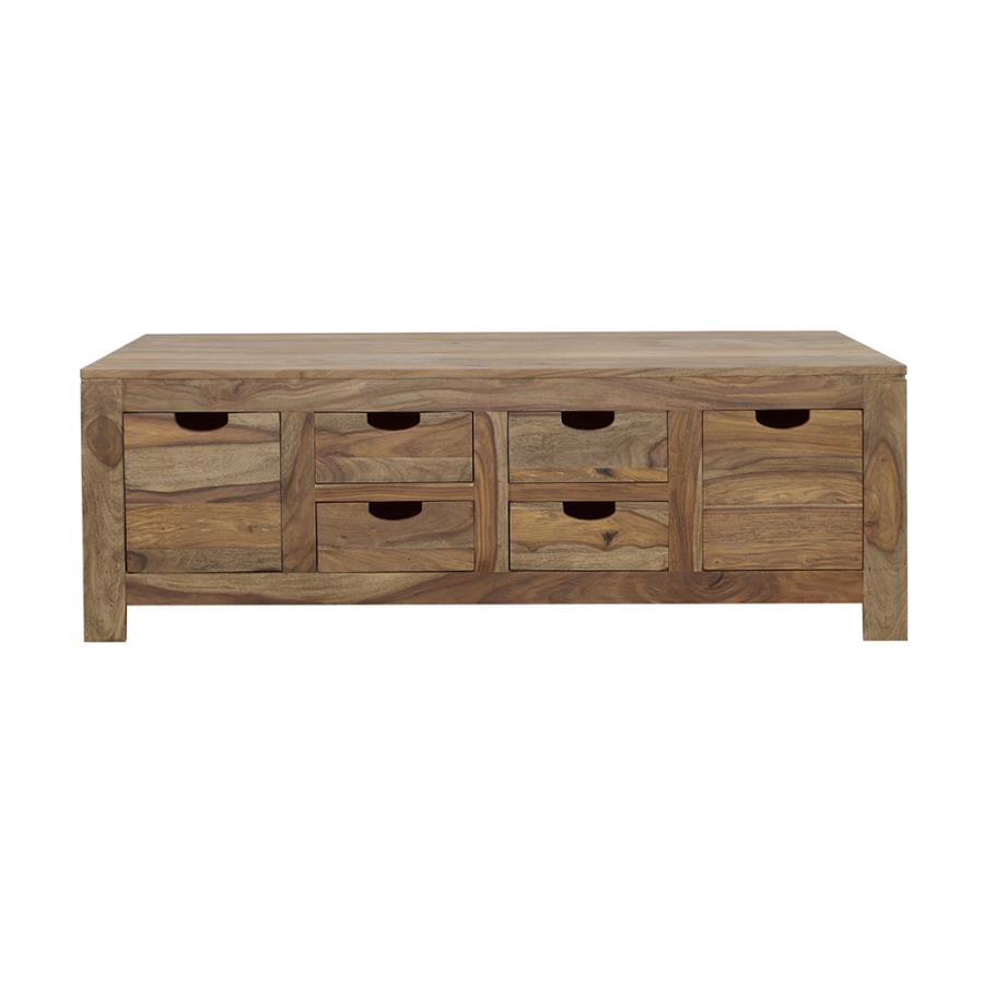 Esther 6-drawer Solid Wood Coffee Table Natural Sheesham-3