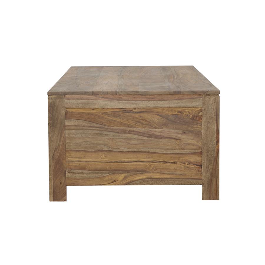 Esther 6-drawer Solid Wood Coffee Table Natural Sheesham-zoom-5