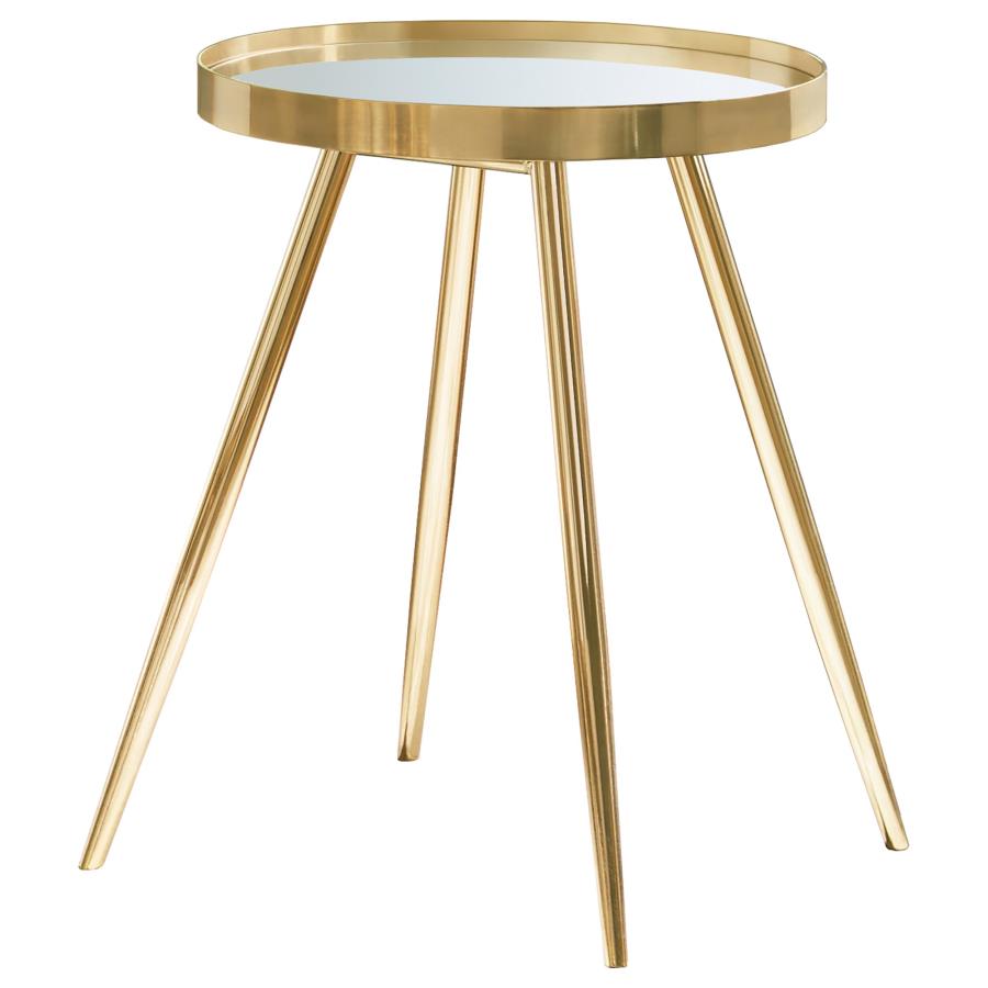Kaelyn 3-piece Round Coffee and End Table Set Gold-3
