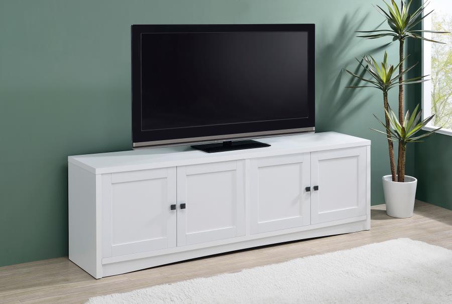 Laughlin 4-door Engineered Wood 78-inch TV Stand White-2
