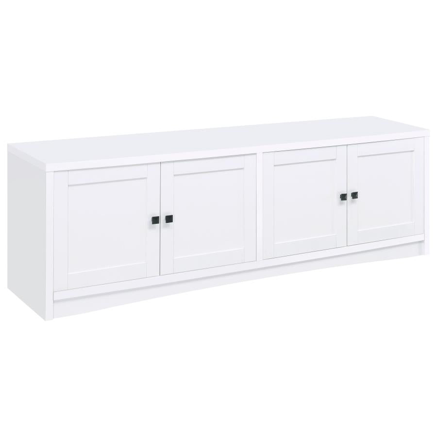 Laughlin 4-door Engineered Wood 78-inch TV Stand White-zoom-1