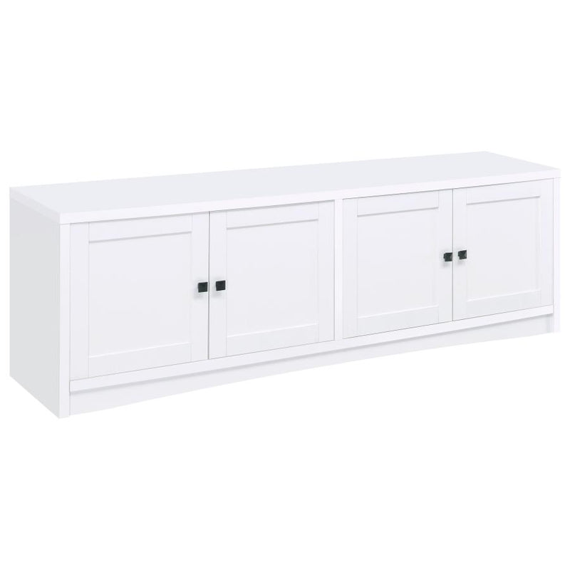 Laughlin 4-door Engineered Wood 78-inch TV Stand White-zoom-
