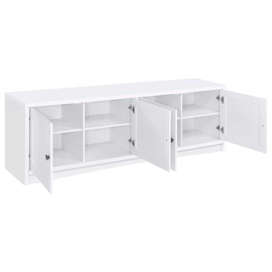 Laughlin 4-door Engineered Wood 78-inch TV Stand White-3