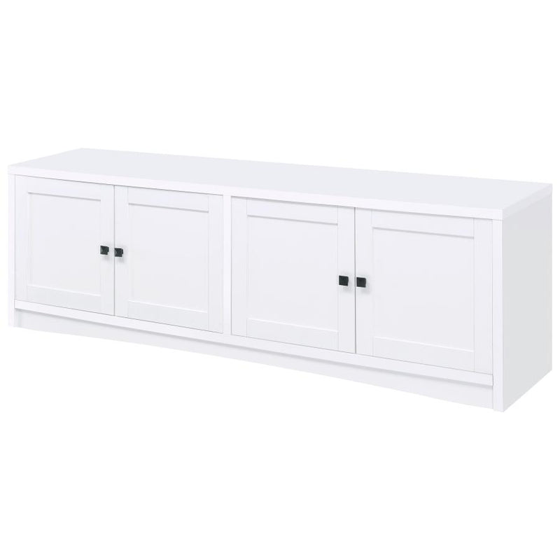 Laughlin 4-door Engineered Wood 78-inch TV Stand White-zoom-