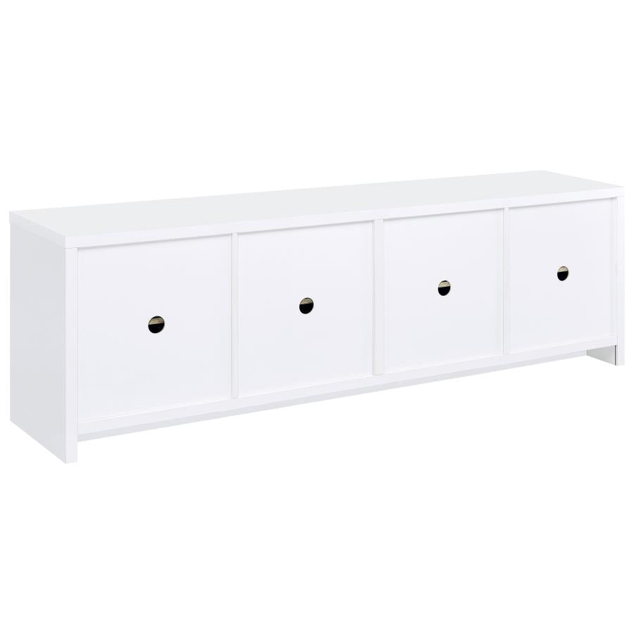 Laughlin 4-door Engineered Wood 78-inch TV Stand White-7