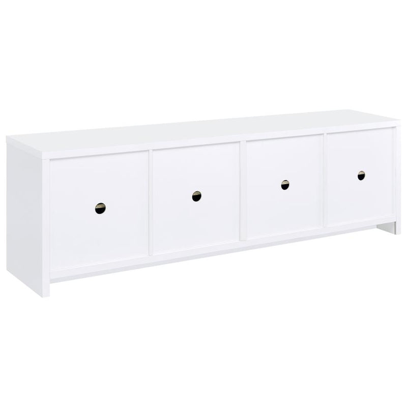 Laughlin 4-door Engineered Wood 78-inch TV Stand White-zoom-