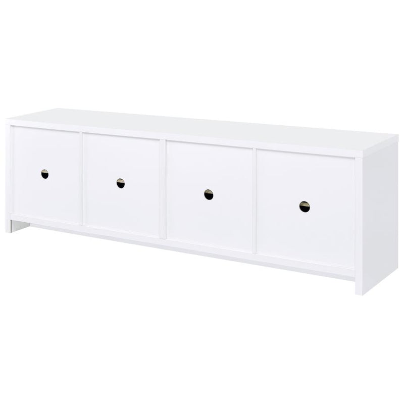 Laughlin 4-door Engineered Wood 78-inch TV Stand White-zoom-