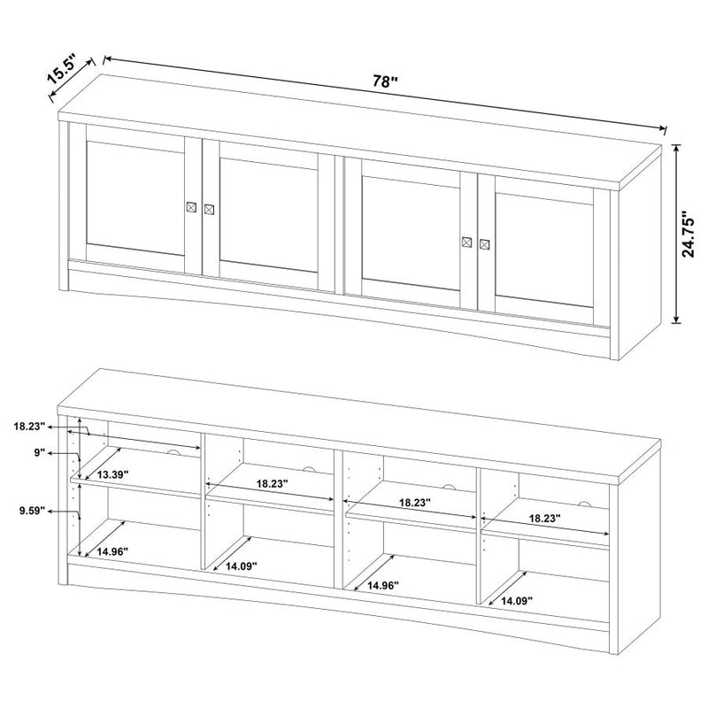 Laughlin 4-door Engineered Wood 78-inch TV Stand White-zoom-
