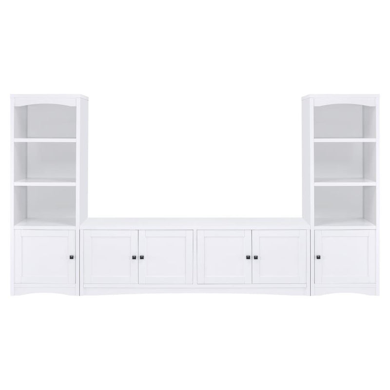 Laughlin 4-door Engineered Wood 78-inch TV Stand White-zoom-