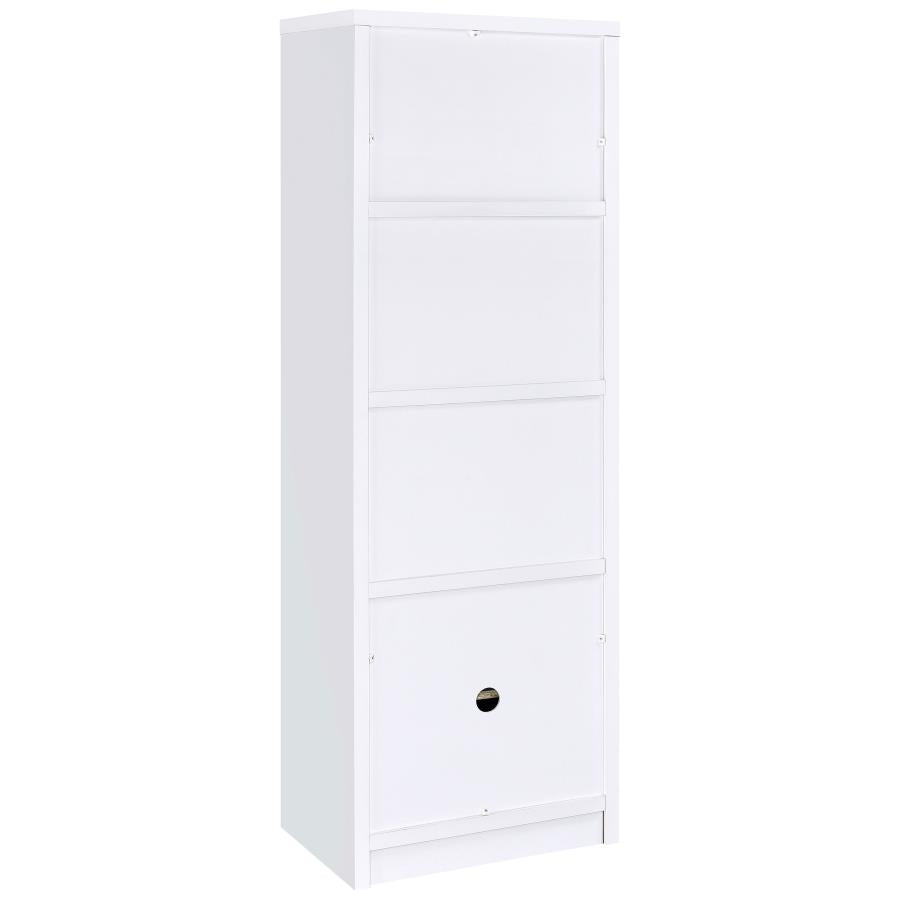 Laughlin 3-shelf Engineered Wood Media Tower White-7