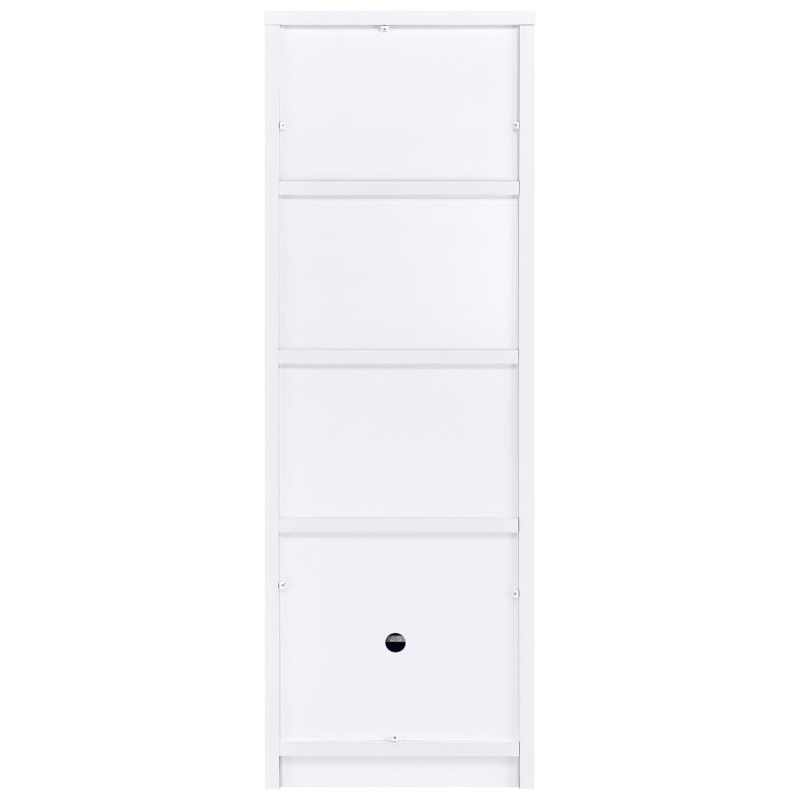 Laughlin 3-shelf Engineered Wood Media Tower White-8