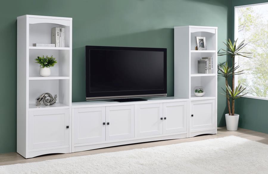 Laughlin 3-shelf Engineered Wood Media Tower White-14