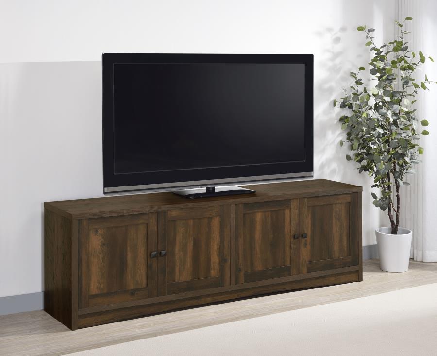 Laughlin 4-door Engineered Wood 78-inch TV Stand Dark Pine-2