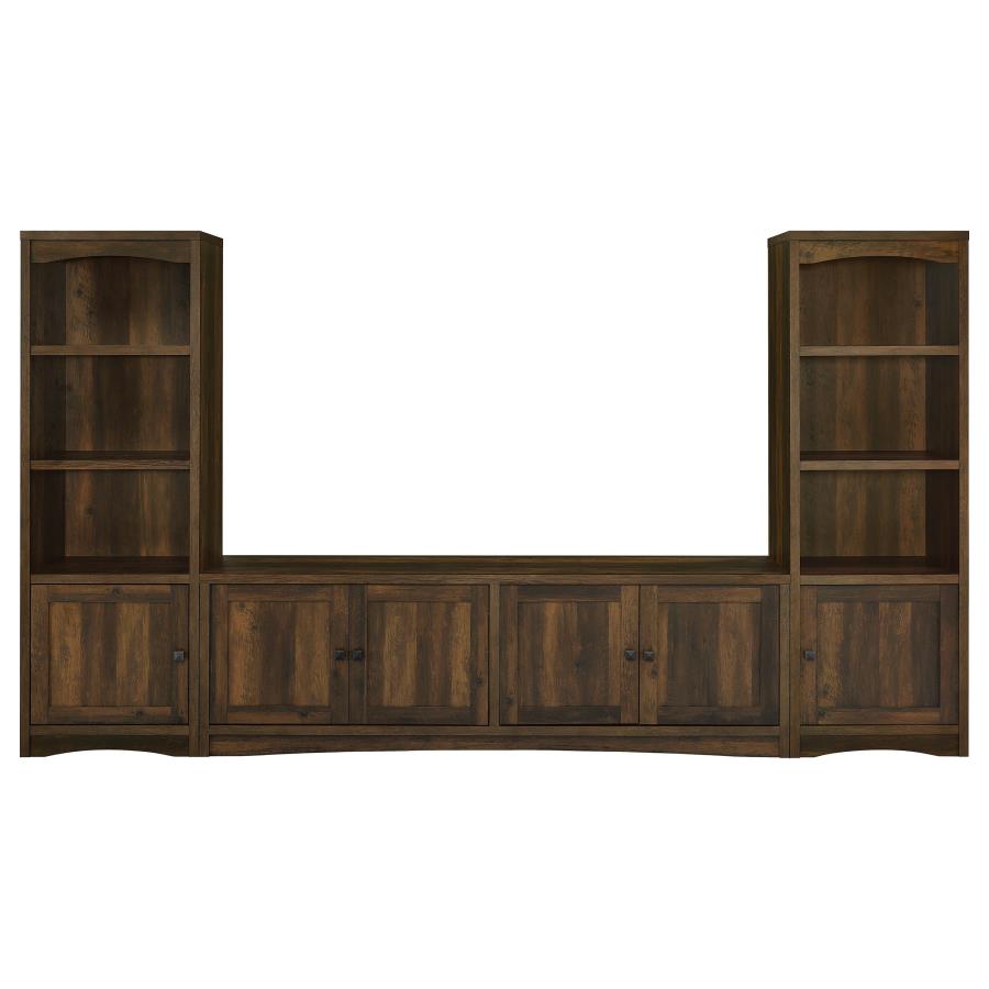 Laughlin 4-door Engineered Wood 78-inch TV Stand Dark Pine-13