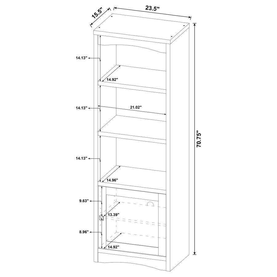 Laughlin 3-shelf Engineered Wood Media Tower Dark Pine-12