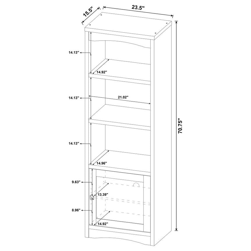 Laughlin 3-shelf Engineered Wood Media Tower Dark Pine-zoom-