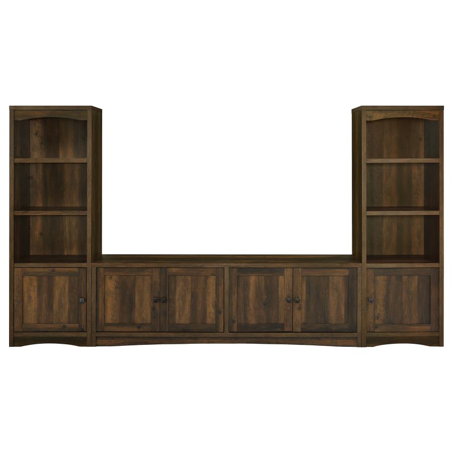 Laughlin 3-shelf Engineered Wood Media Tower Dark Pine-13