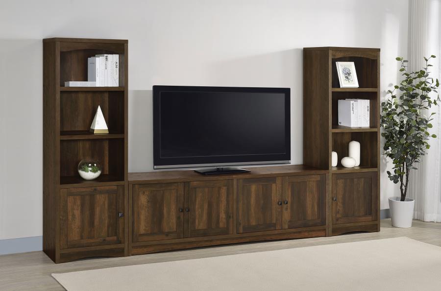 Laughlin 3-shelf Engineered Wood Media Tower Dark Pine-14