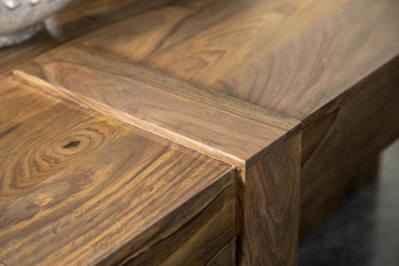Samira Square Solid Wood Coffee Table Natural Sheesham-zoom-