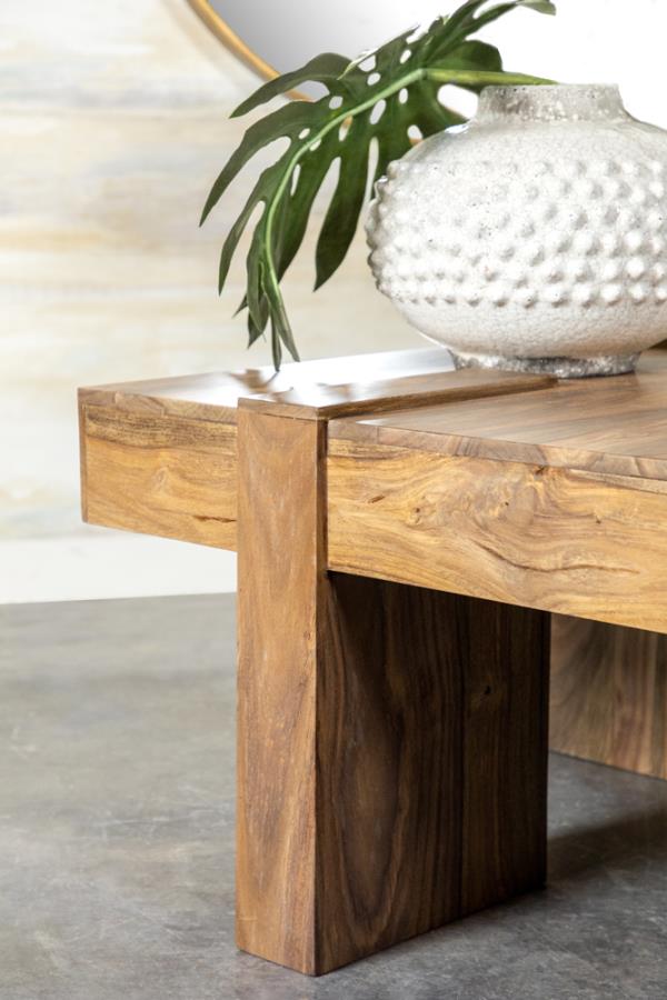 Samira Square Solid Wood Coffee Table Natural Sheesham-zoom-12