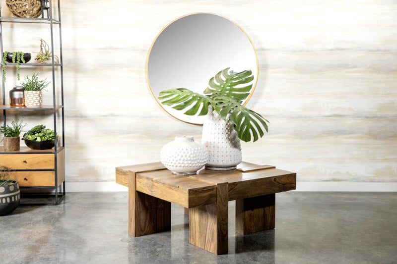 Samira Square Solid Wood Coffee Table Natural Sheesham-zoom-