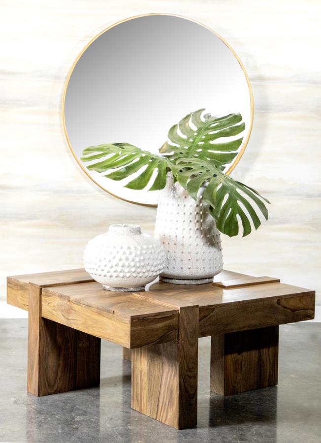 Samira Square Solid Wood Coffee Table Natural Sheesham-zoom-2
