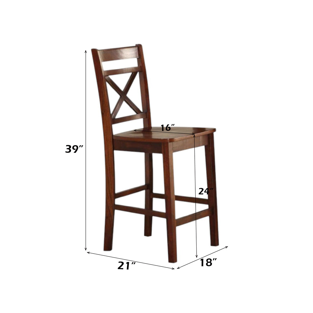 ACME Tartys Counter Height Chair Set of 2 – angle view – Lusso Furniture Miami
