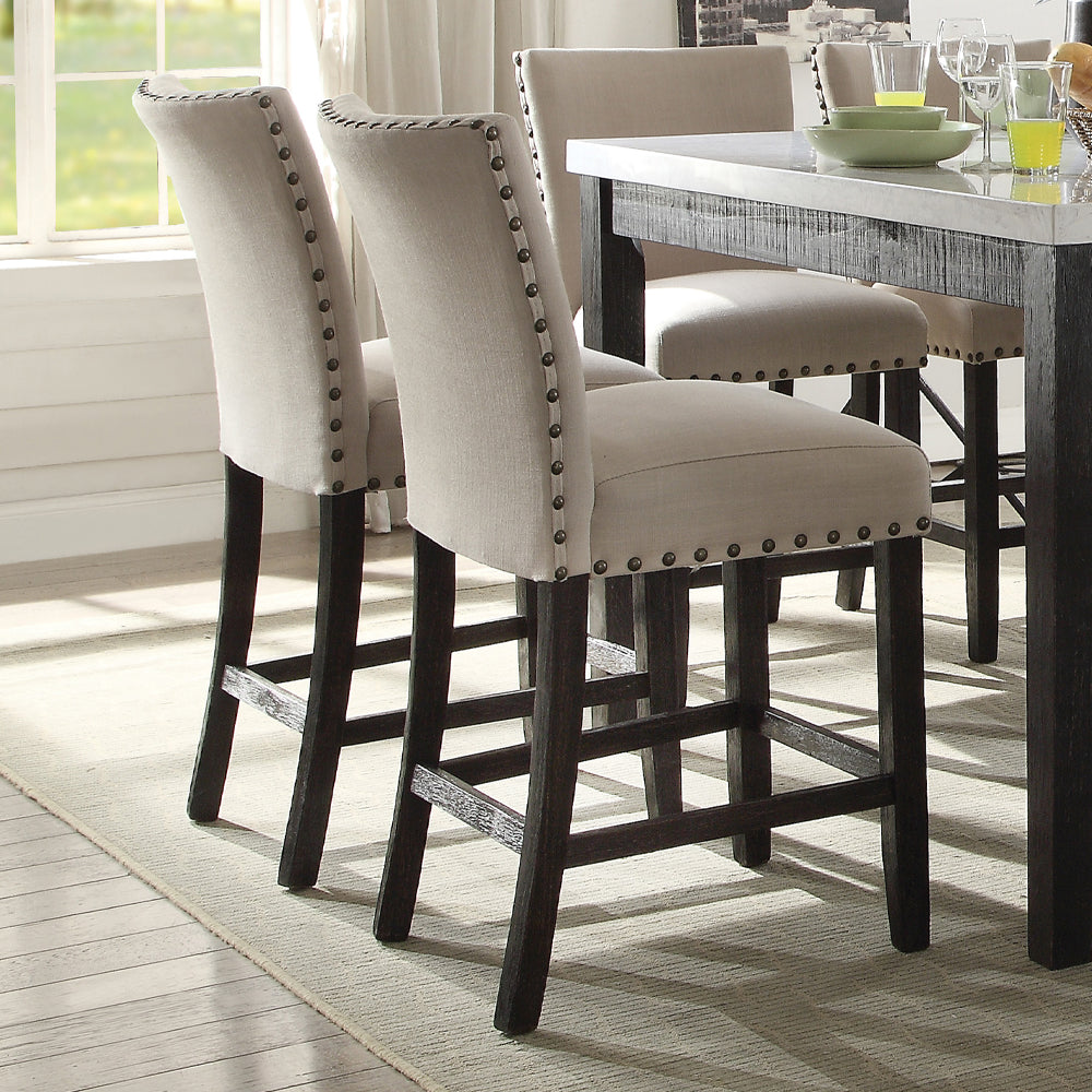ACME Nolan Counter Height Chair Set of 2 – front view – Lusso Furniture Miami