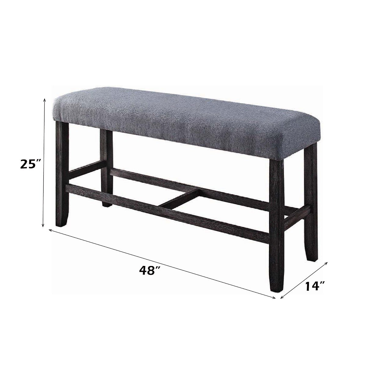 ACME Yelena Counter Height Bench – angle view – Lusso Furniture Miami
