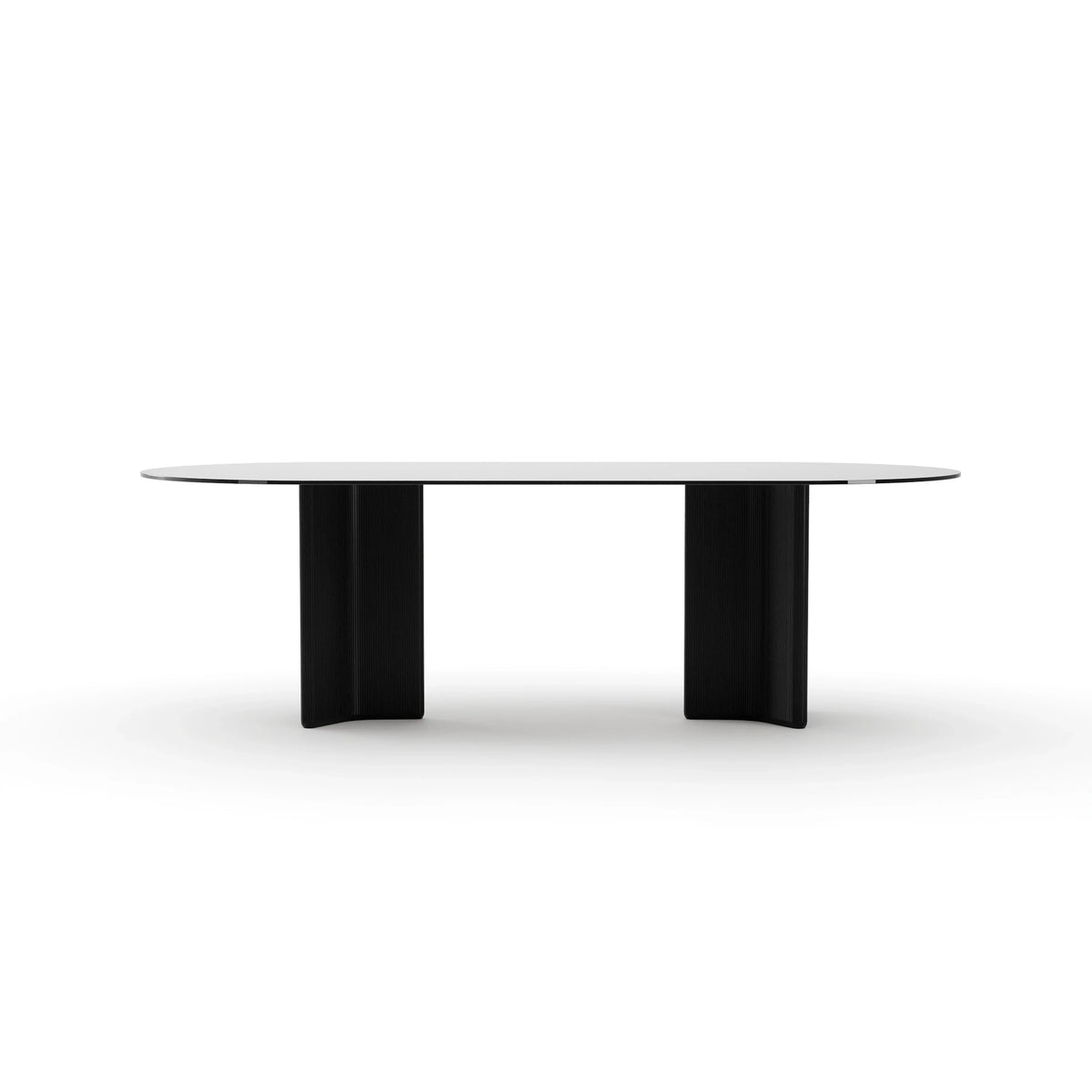 Caracole Viola Clear Oval Dining Table – front view – Lusso Furniture Miami