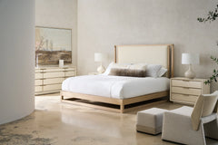 Caracole Pinstripe Bed – angle view – Lusso Furniture Miami