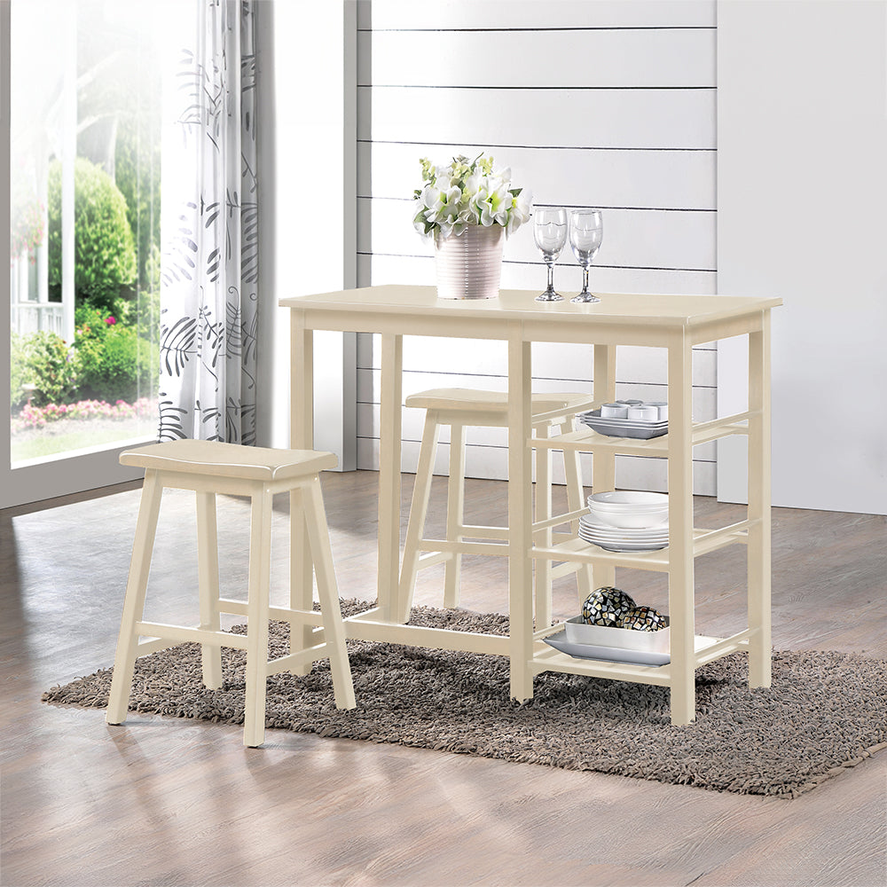 ACME Nyssa 3 Piece Counter Height Set – front view – Lusso Furniture Miami