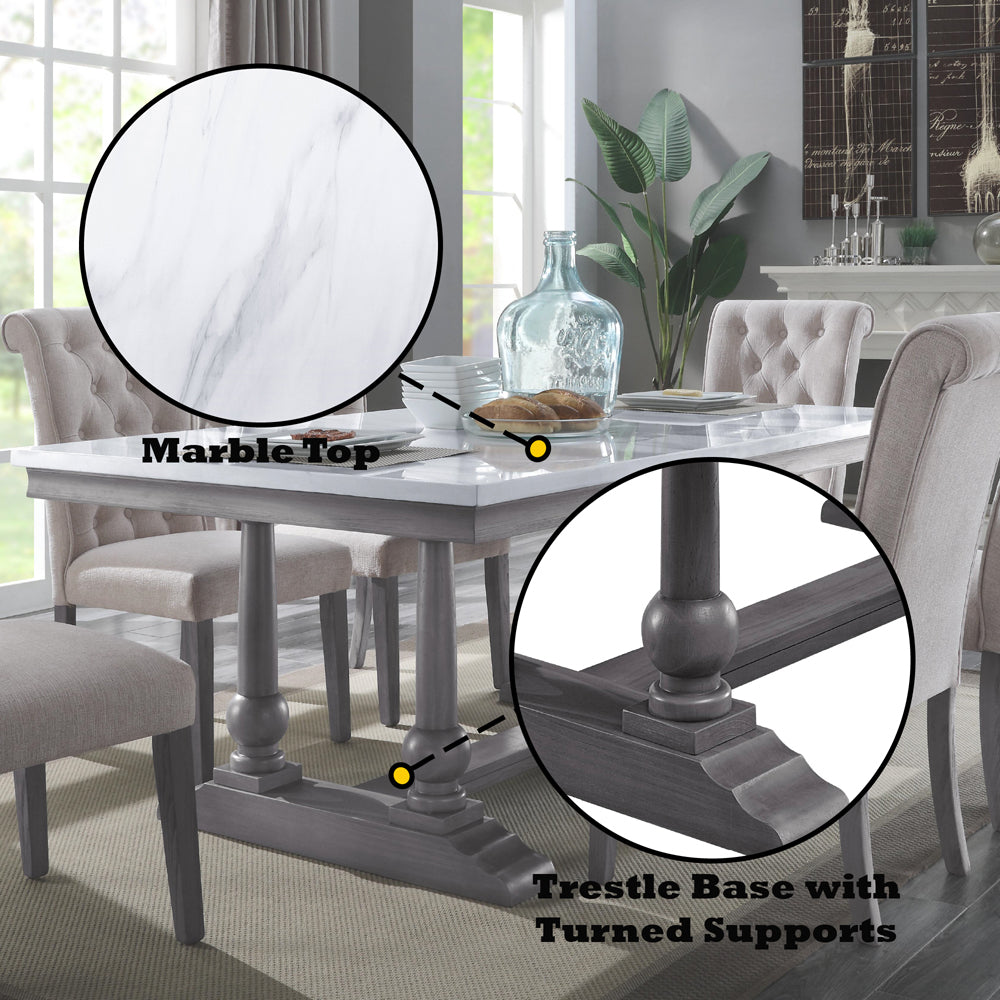 ACME Yabeina Dining Table – alternate view – Lusso Furniture Miami
