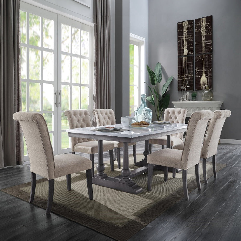 ACME Yabeina Dining Table – top view – Lusso Furniture Miami